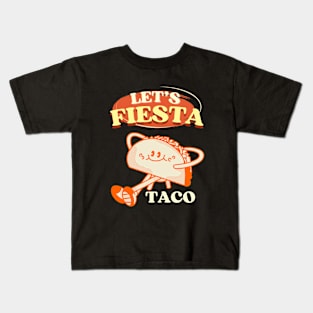 Let's Fiesta taco vintage Funny taco Kids T-Shirt